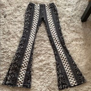 Black and white flare pants